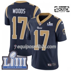 Camiseta Niño NFL Los Angeles Rams Robert Woods 17 Nike Azul 2019 Super Bowl LIII